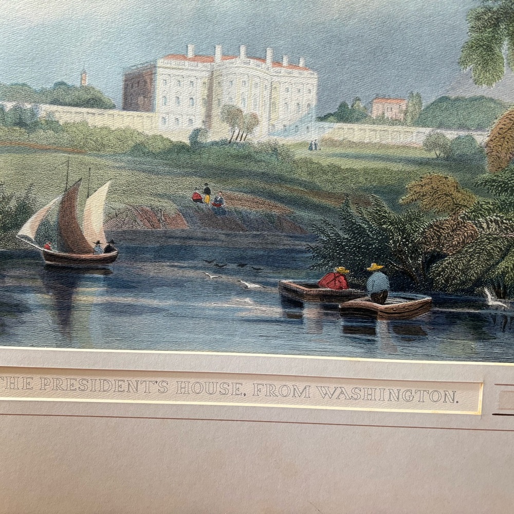 Hand Colored Lithograph ‘The President’s House, From Washington’ - Picture 7 of 10